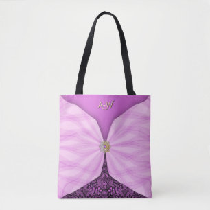 Monogrammierte Orchideen-Rosa-Jewel-Textil-Illusio