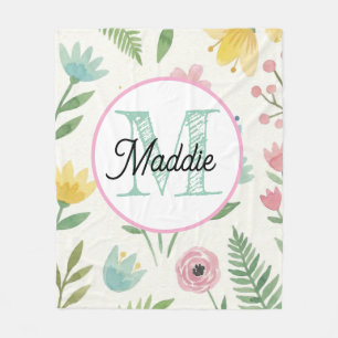 Monogrammierte personalisierte Fleece-Decke florl Fleecedecke