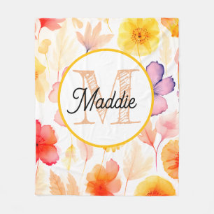 Monogrammierte personalisierte Fleece-Decke florl Fleecedecke
