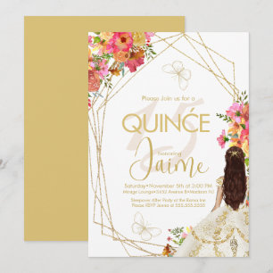 Monogrammierte Quince-Blumen im spanischen Gartens Einladung