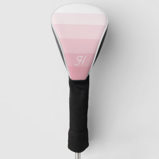Monogrammierte Rosa Weiß Ombre Streifen Golf Headcover