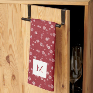 Monogrammierte rote Küchentücher