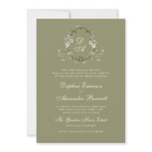 Monogrammierte Salbeigrüne Botanische Hochzeit
