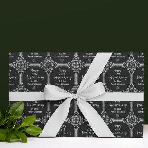 Monogrammierte silberne Hochzeit zum 60. Jubiläum Geschenkpapier