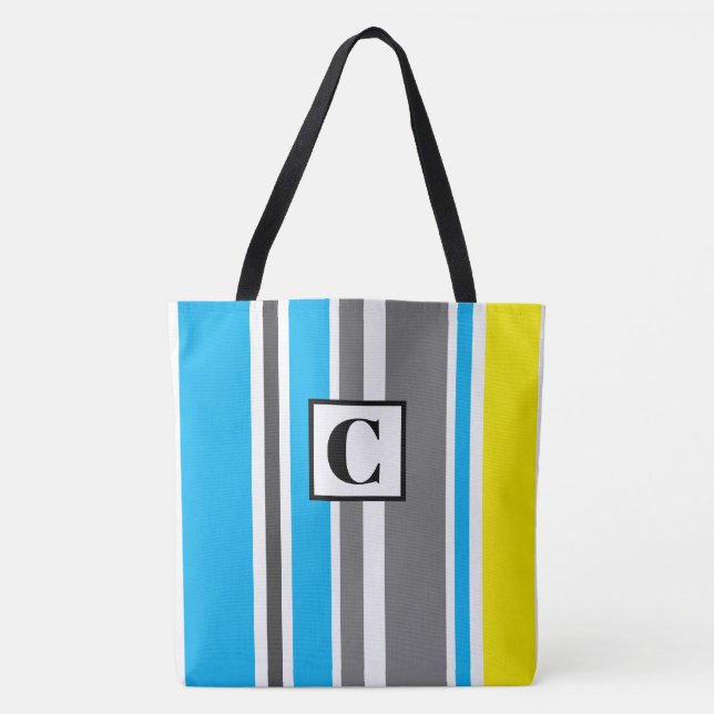 Monogrammierte Streifen-Tasche (Vorderseite)