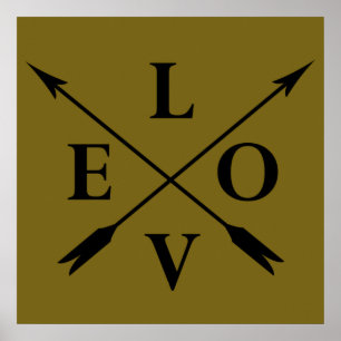 Monogrammierte Typografie Liebe Poster