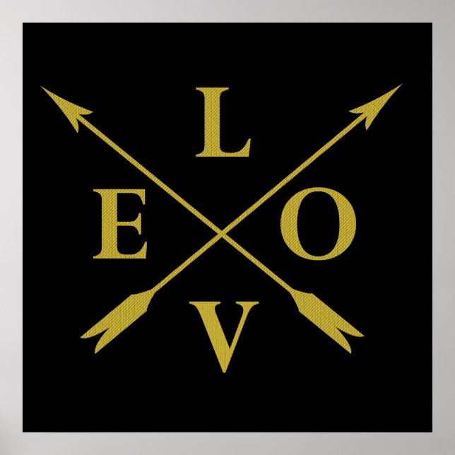 Monogrammierte Typografie Liebe Poster (Vorne)