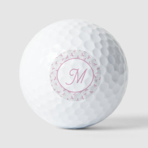Monogrammierte verspielte Kokette Rosa Wasserfarbe Golfball