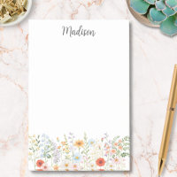 Monogrammierte Wasserfarbe Farbige Wilde Blume Flo