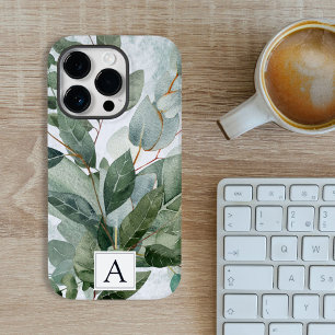 Monogrammierte Wasserfarbe Rustikale Salbeigrünpfl Case-Mate iPhone 14 Pro Hülle