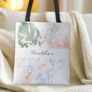 Monogrammierte Wasserfarbe Tropische Blume Floral