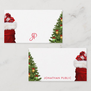 Monogrammierte Weihnachts-Handschrift-Schablone Mitteilungskarte
