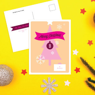 Monogrammierte Weihnachts-Icons Weihnachts-Postkar Feiertagspostkarte
