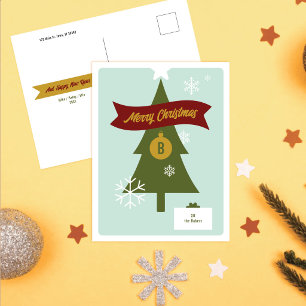 Monogrammierte Weihnachts-Icons Weihnachts-Postkar Feiertagspostkarte