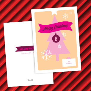 Monogrammierte Weihnachts-Icons-Weihnachtskarte Feiertagskarte