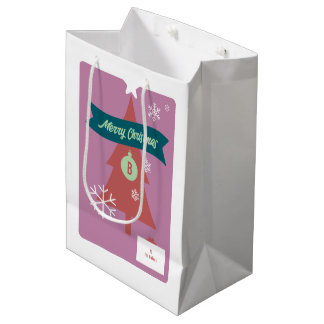 Monogrammierte Weihnachts-Ikonen Beeren-Weihnachte Mittlere Geschenktüte