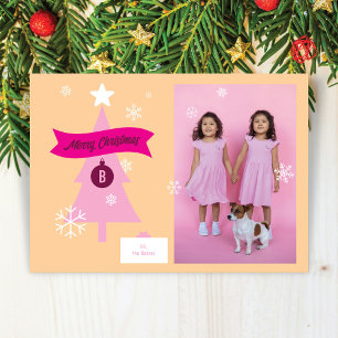 Monogrammierte Weihnachts-Ikonen-Foto-Weihnachtska Feiertagskarte