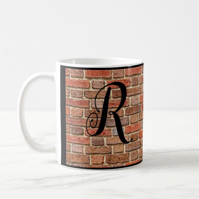 Monogrammierte Ziegelmauer Kaffeetasse (Links)