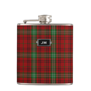 Monogrammierter Clan Morrison Tartan Kariert Flask Flachmann