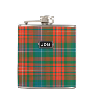 Monogrammierter Clan Wilson Tartan Kariert Flask Flachmann