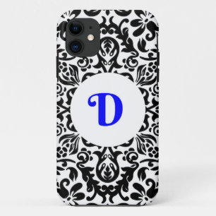 Monogrammierter Hintergrund D blau, schwarz und we Case-Mate iPhone Hülle