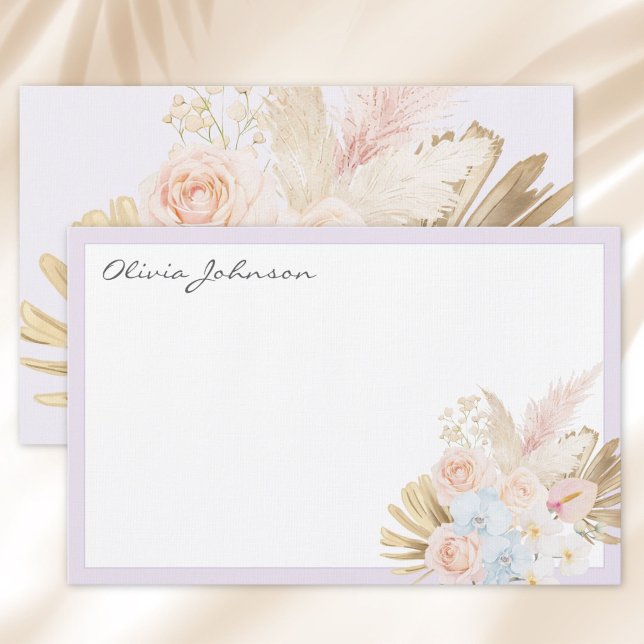 Monogrammierter hübscher tropischer Blumenstrauß F Briefpapier (Von Creator hochgeladen)