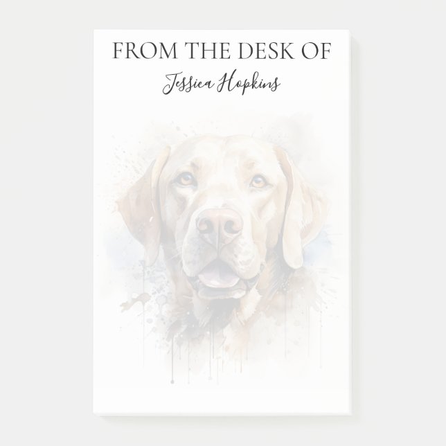 Monogrammierter Hund Labrador Retriever Liebhaber Post-it Klebezettel (Vorderseite)
