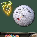 Monogrammierter Name White Golf Ball Dart Board Dartscheibe<br><div class="desc">Mit Monogramm mit dem Namen White Golf Ball Kissen von Sandy Closs</div>