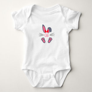Monogrammierter rosa Osterhase Baby Strampler