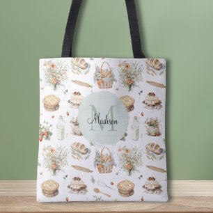 Monogrammierter Whimsical Floral Erdbeere Landhaus