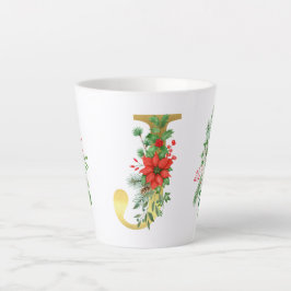 Monogrammierter Xmas Latte Tasse-Gold-Letter Milchtasse