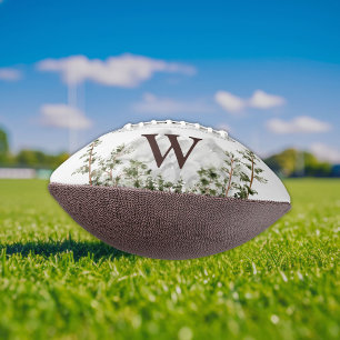 Monogrammiertes Aquarell-Gebirge und -Wald Football