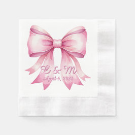 Monogrammiertes Bow Paper Napkins | Hochzeitsempfa Serviette