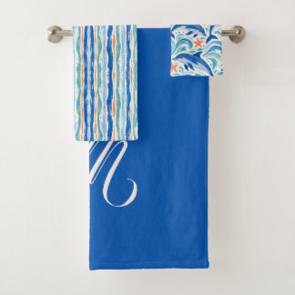 Monogrammiertes Delfin-Badezimmer-Handtuch-Set im Badhandtuch Set