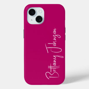 Monogrammiertes heißes Rosa Case-Mate iPhone Hülle