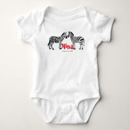 Monogrammiertes hübsches Zebra schwarz weiß Chic Baby Strampler