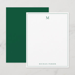 Monogrammiertes modernes grünes Professional  Dankeskarte