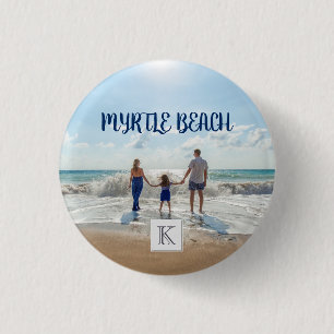 Monogrammiertes Myrtle Beach Souvenir Sand Surf Button
