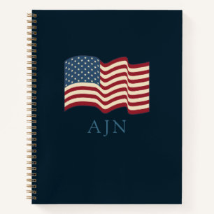 Monogrammiertes patriotisches Skizzenbuch-Journal  Notizbuch