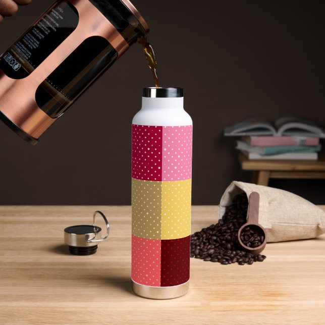 Monogrammiertes Polka Dots Muster Trinkflasche (Kaffee)