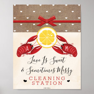 Monogrammiertes Reinigungsstationsschild für Langu Poster