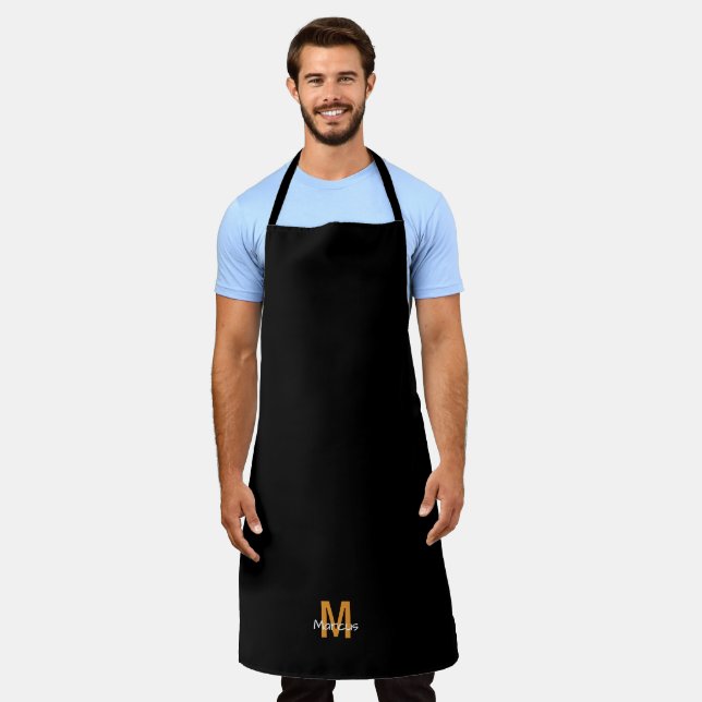 Monogrammiertes Schwarz Chic Schürze (Getragen)