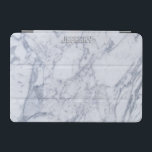 Monogrammiertes Steinfarbelmuster iPad Mini Hülle<br><div class="desc">Weiße und graue Marmorsteinstruktur. Nicht wirklich Marmor nur ein Bild davon. Benutzerdefiniertes optionales Monogramm.</div>