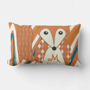 Monogrammiertes Stilisiertes Fuchs Kissen