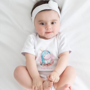 Monogrammiertes Süßes Wasserfarbe Lächelndes Einho Baby Strampler