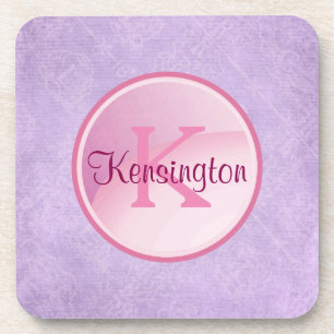 Monogrammkreis auf einem hübschen lila Hintergrund Untersetzer