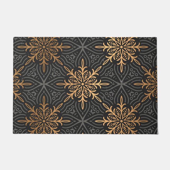 MonogrammluxusgoldMandala Muster Fußmatte (Vorderseite)