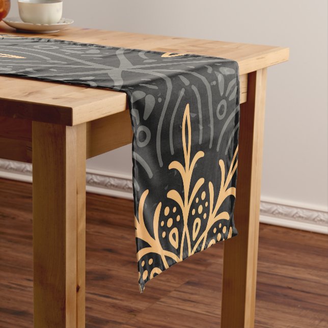 MonogrammluxusgoldMandala Muster Kurzer Tischläufer (Beispiel)