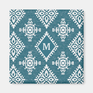 Monogrammm   Amadora Aquamarines blaues Muster Magnet