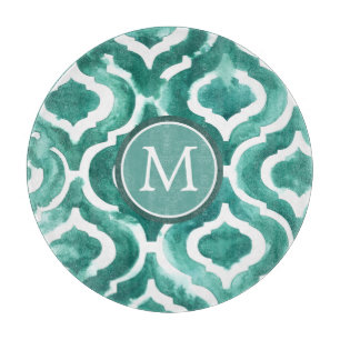Monogrammm   Aquamarine Motif IV Schneidebrett